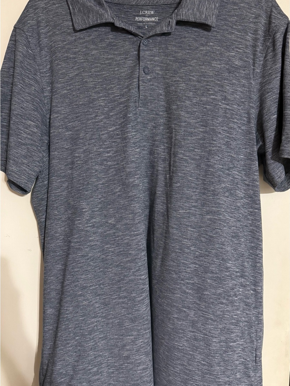J. Crew Performance Heathered Slate Blue Polo